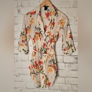 Seductions Sheer Floral Print Top
